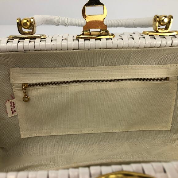 Vintage Wicker Purse Handbag Grandma Chic - Picture 16 of 16